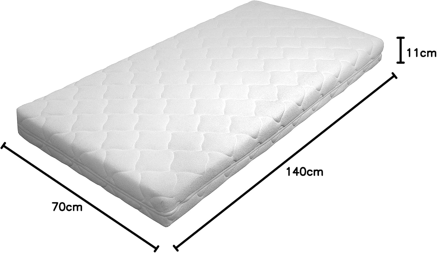 Sun Garden Kindermatratze 120x200 cm H3, Oeko Tex 100 Zertifiziert, Matratze für Kinderbett, Bezug waschbar, Optimale Matratze für Kinder, Bezug mit Klimafaser-Versteppung, Modell P1440 ComfortPur