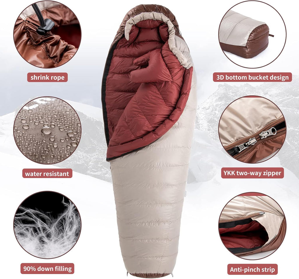 Naturehike Snowbird Entendaunen Mumienschlafsack,Outdoor Professional Camping Schlafsack,Unisex – Erwachsene Schlafsack