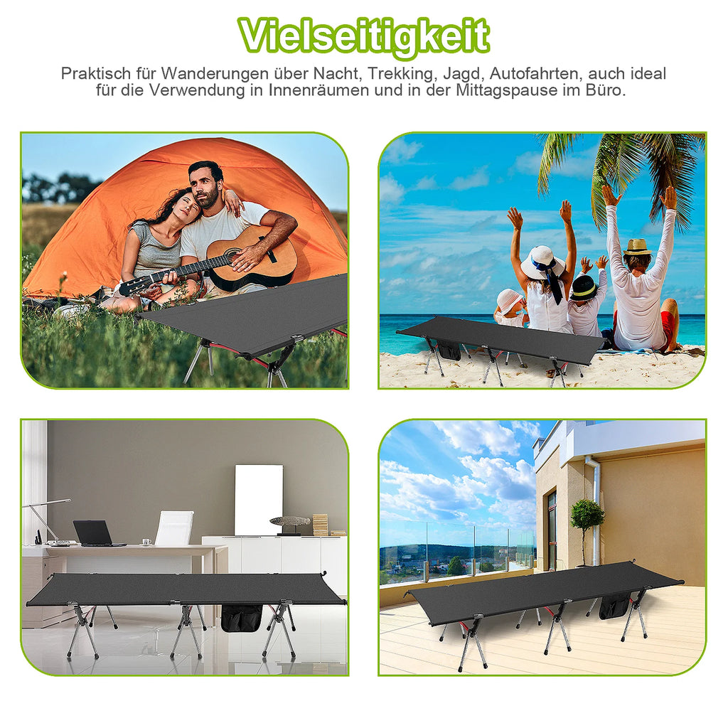 Sonnewelt Klappbett Campingbett  mit Tragetasche hhenverstellbar bis 150 kg