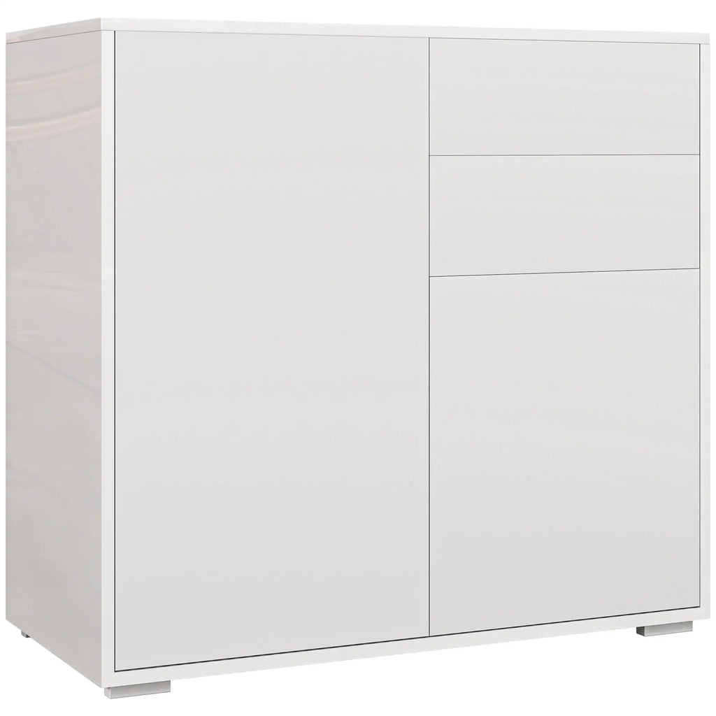 HOMCOM Credenza Comodino Armadietto con Scaffale Regolabile Antiribaltamento Bianco
