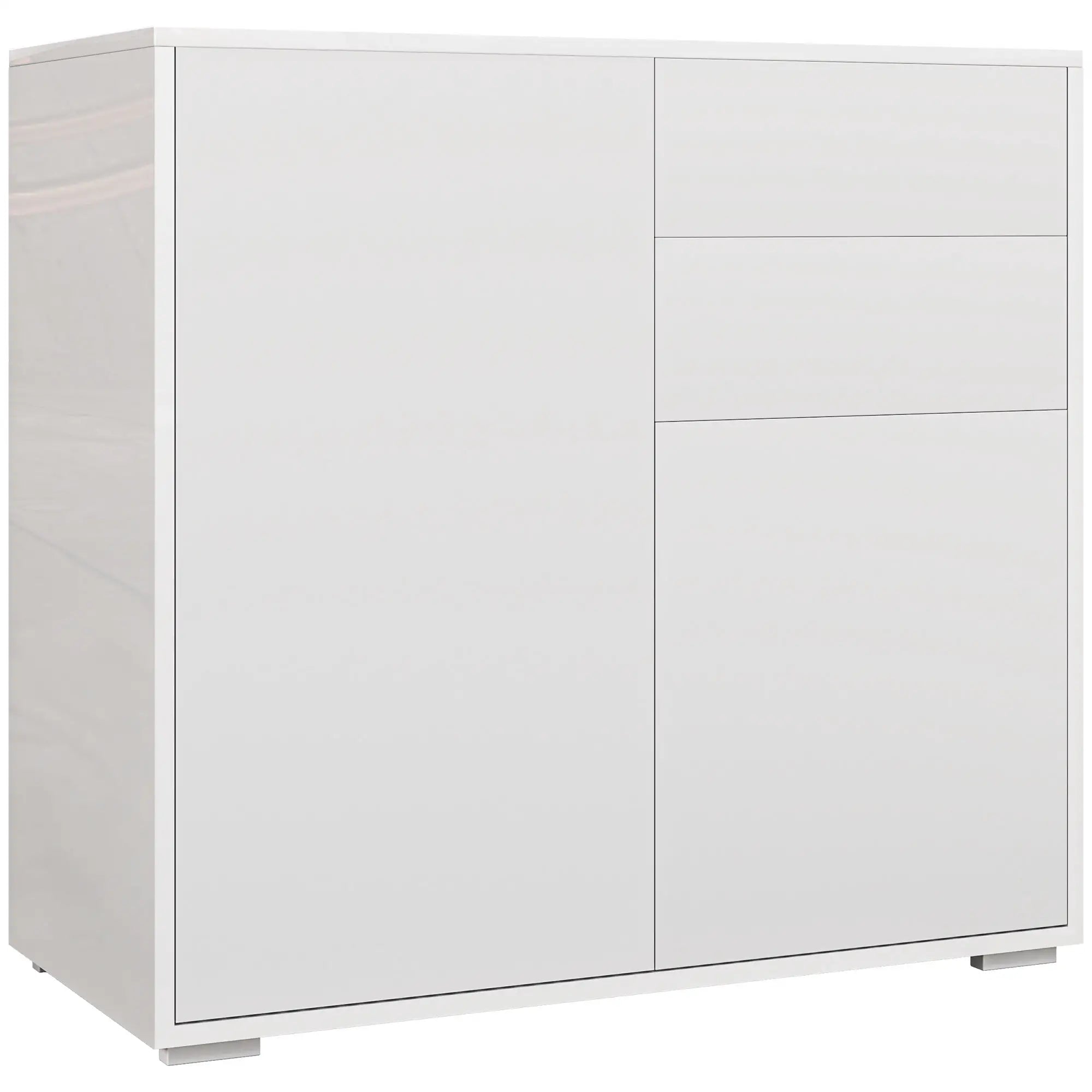HOMCOM Credenza Comodino Armadietto con Scaffale Regolabile Antiribaltamento Bianco