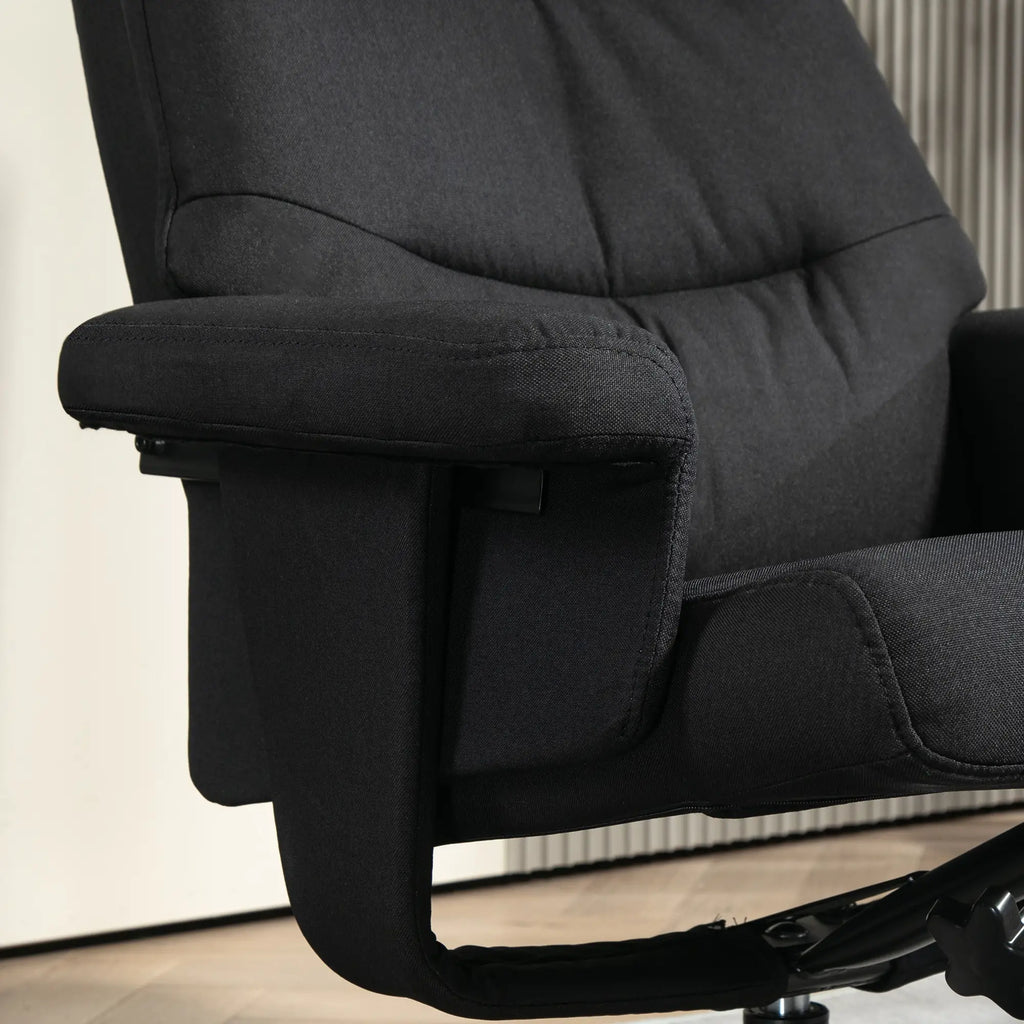 Poltrona Relax HOMCOM con Sgabello & Funzione Reclinabile Nero