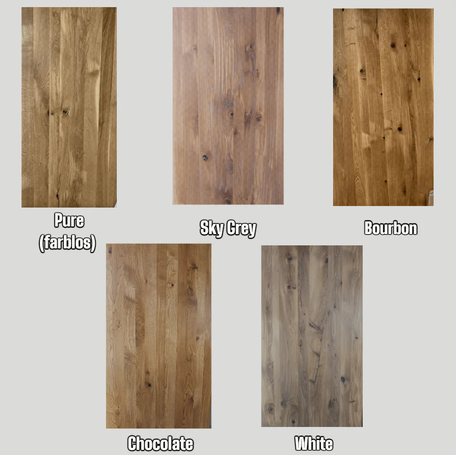 Serie UNA | Tavolo in legno massello - Rovere - gambe a X incluse - diverse misure e colori | Lunghezza: 160 - 300 cm | Larghezza: 90 - 100 cm