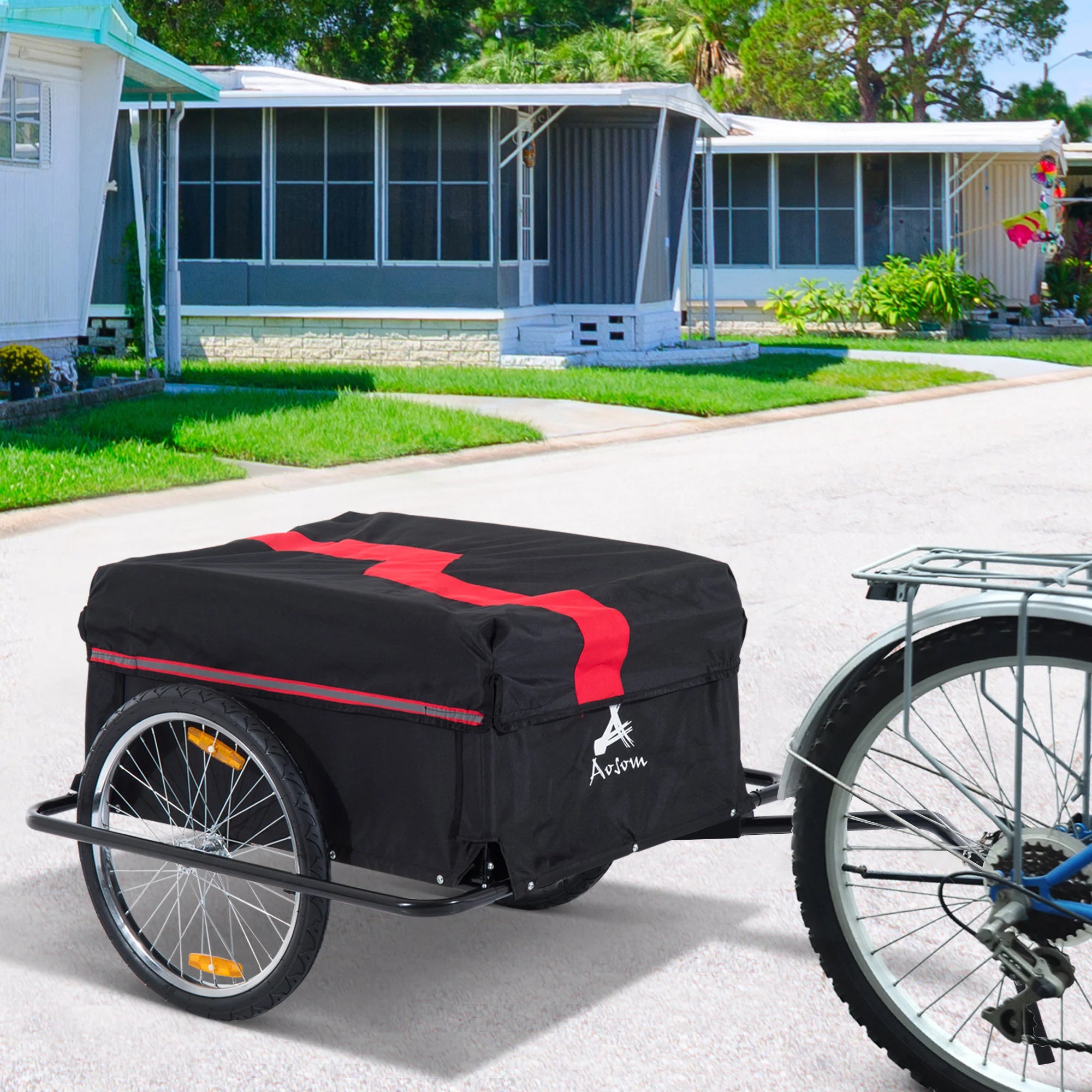 HOMCOM Fahrradanhänger Lastenanhänger faltbar große Transportbox