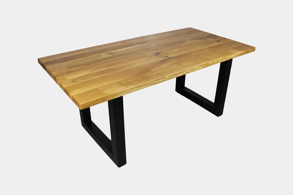 Serie UNA | Tavolo in legno massello - Rovere - gambe a U incluse - diverse misure e colori | Lunghezza: 160 - 300 cm | Larghezza: 90 -100 cm