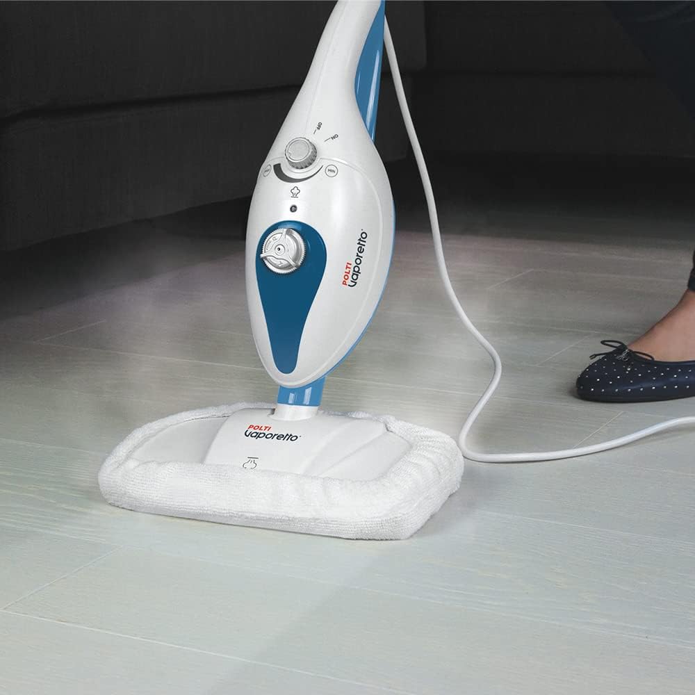 Polti PTEU0292 Vaporetto SV240 Scopa a vapore con pulitore a vapore integrato, uccide ed elimina il 99,9%* di virus, germi e batteri, Bianco/Verde