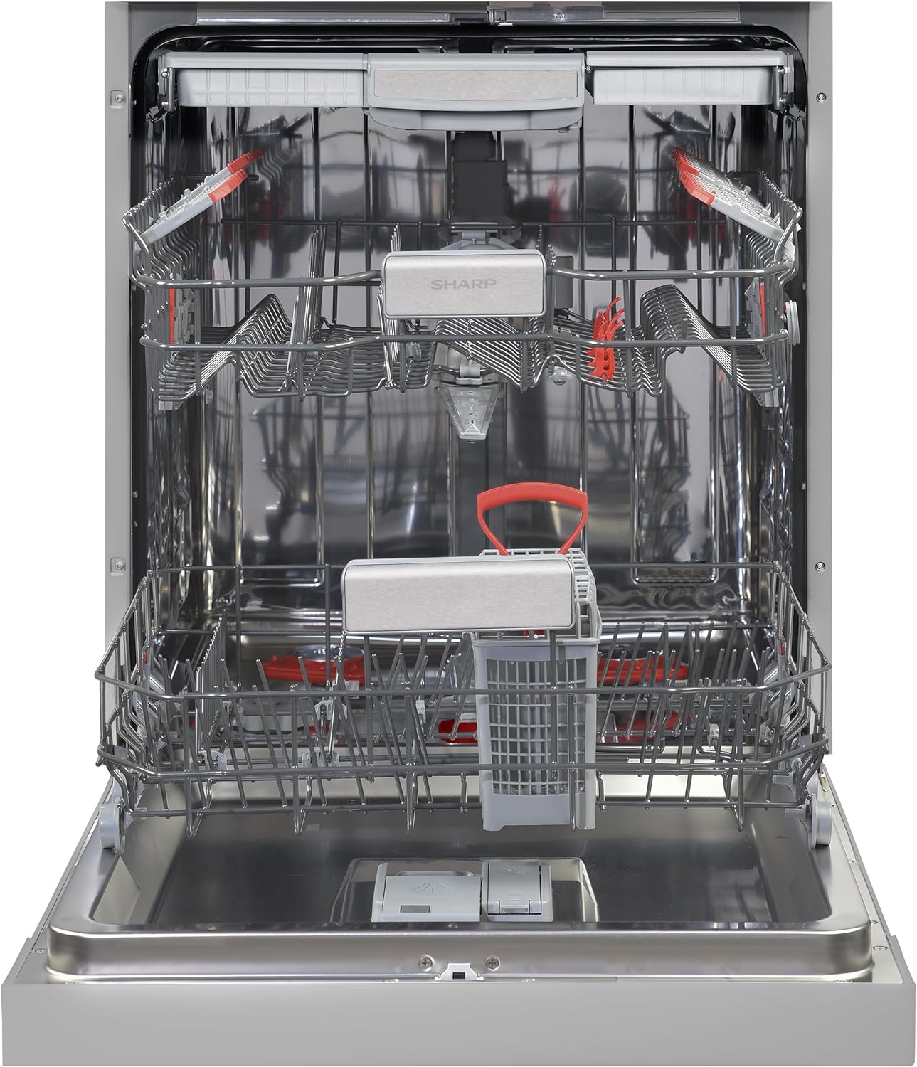Sharp Lavastoviglie da incasso | 60 cm | 14 coperti | 8 programmi | AquaStop | Auto-Door | Motore Inverter | AquaGlide + WaterBlade | silenziosa 44 dB | Classe energetica B | QW-NA25GU44BS-DE