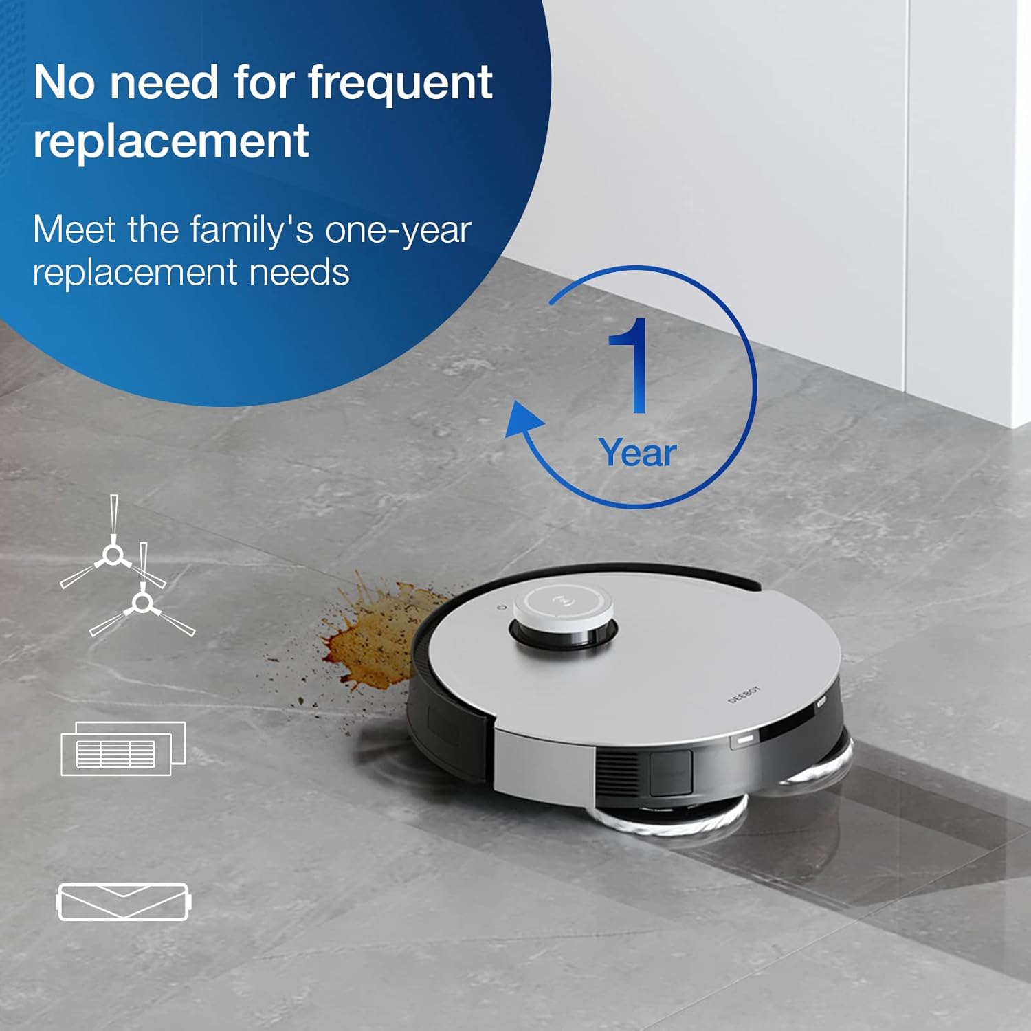 ECOVACS Goat GX-600 Robot rasaerba senza filo perimetrale per prati fino a 600m² (Press & Mow, prevenzione ostacoli AIVI 3D, pianificazione logica del percorso, pendenza del 40%, Video Manager, lame flottanti)