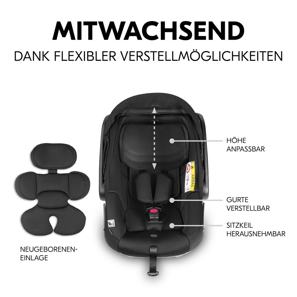hauck Set Trio 3in1 Shop N Care con Passeggino, Navicella, Seggiolino Auto dalla nascita fino a 22 kg, Chiusura Compatta, Reclinabile, Portabicchieri & Vassoio, Protezione UV 50+ (Grey)