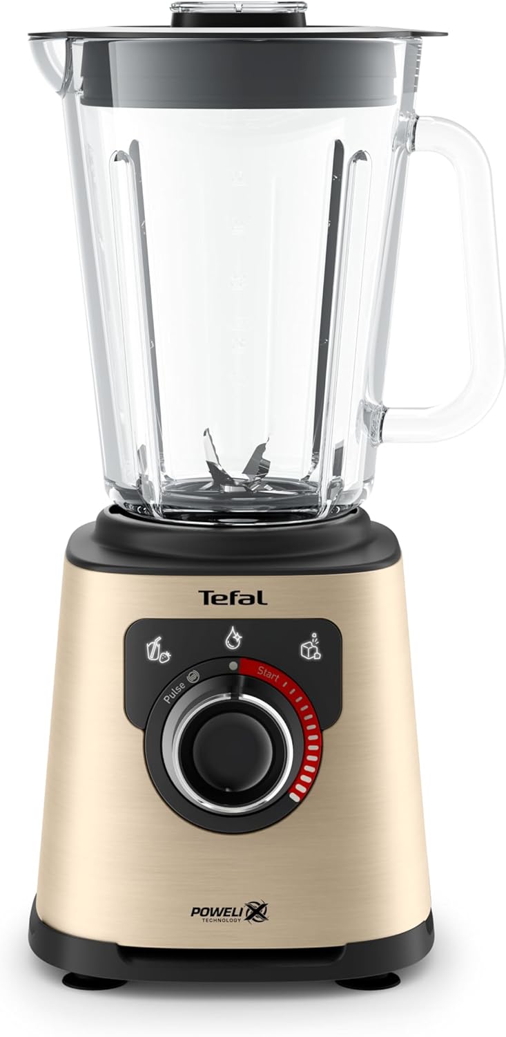 Tefal PerfectMix+ Hochgeschwindigkeits-Standmixer, Auto-Programme, Powelix-Klingentechnologie, 2L Thermo-Resistant Glaskanne, inkl. Spatel/Stampfer, Metallfarben, BL871A31