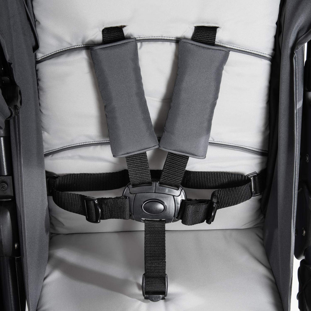 hauck Passeggino Gemellare Roadster Duo SLX, da 0 Mesi fino a 15 kg (circa 3 Anni), con Posizione Nanna, Cestino XL, Chiusura Facile e Compatta, Ruote Grandi (Grigio/Argento)