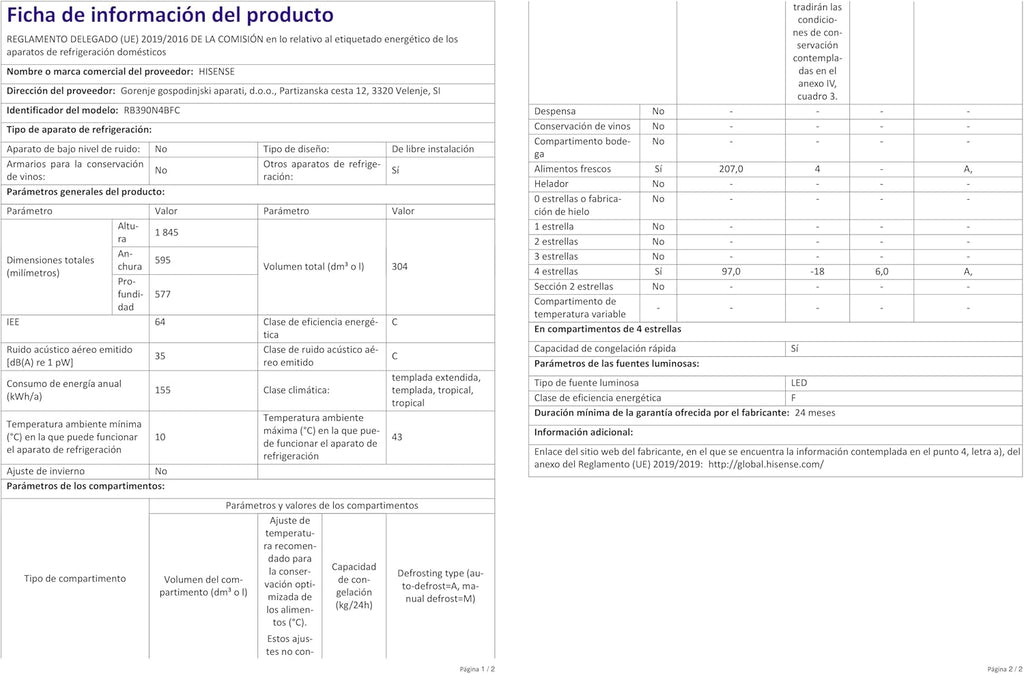 Hisense RB327N4ADD Frigorifero Combinato, Classe Energetica D, Total NoFrost, Porta Reversibile, Griglia Portabottiglie, Vano Frigo 171 Litri, Vano Congelatore 85 Litri, Look Acciaio Inox