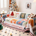 Festlicher Jacquard-Strick Sofabezug mit Weihnachtsdesign für gemütliche Feiertage
