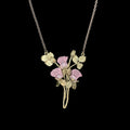 Rosa Rose Kette mit Anhnger - Drei Rosen