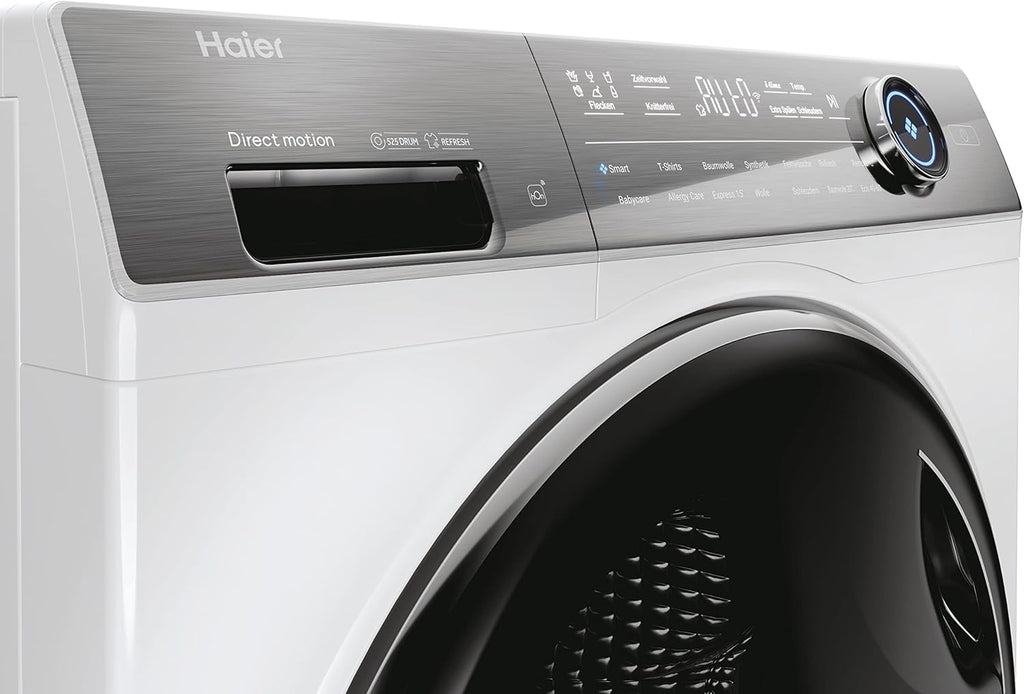 Haier HW100-BP14636N Waschmaschine / 10 kg / A - beste Effizienz / Inverter-Motor / Dampffunktion / Vollwasserschutz / Eco 40-60 Programm