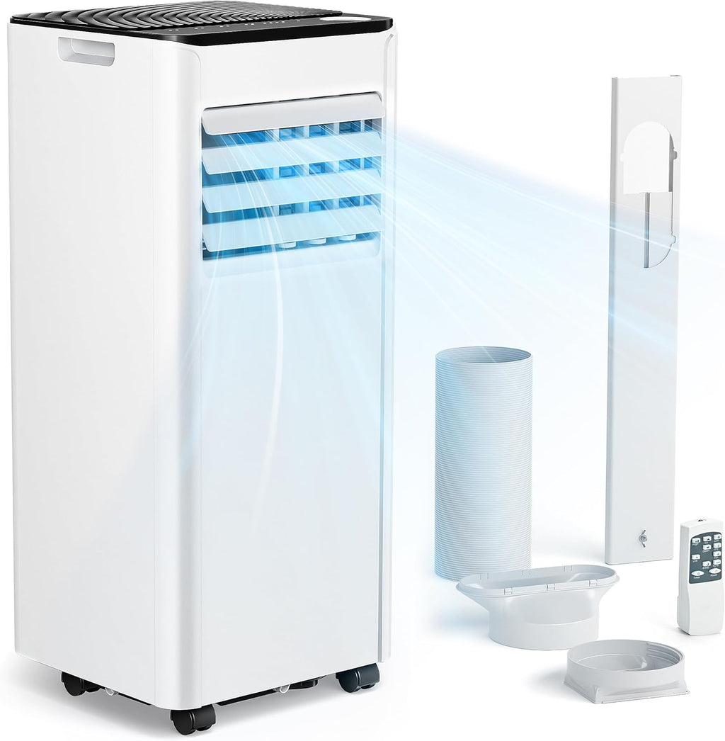 Condizionatore Portatile 9000 BTU con Tubo di Scarico | Climatizzatore Mobile 4-in-1 | Funzionamento Silenzioso