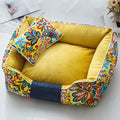 FloralComfort – Cuccia rettangolare con elegante motivo floreale