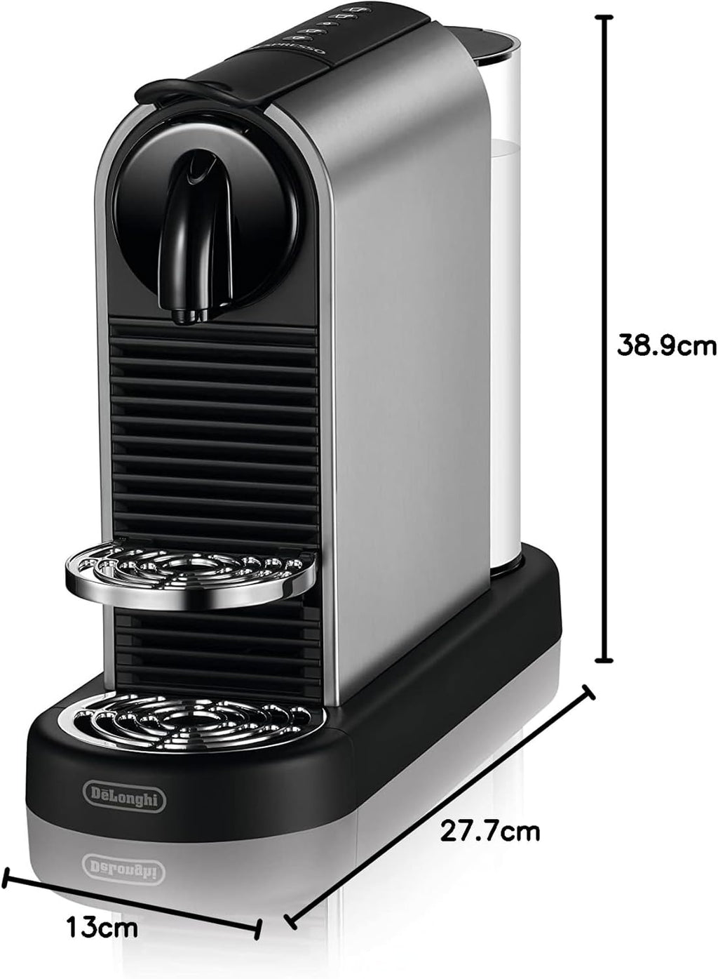Nespresso De'Longhi EN267.BAE Citiz Macchina da Caffè con Montalatte, Funzione di Risparmio Energetico, 1710W, 1 Litro, 37.2 x 21.8 x 27.7 cm, Nero