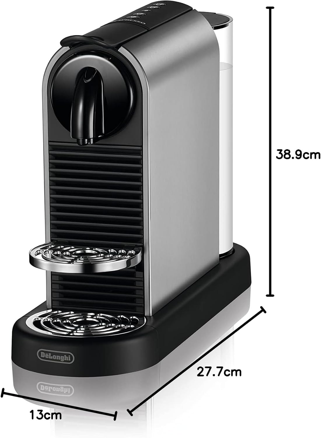 Nespresso De'Longhi EN267.BAE Citiz Macchina da Caffè con Montalatte, Funzione di Risparmio Energetico, 1710W, 1 Litro, 37.2 x 21.8 x 27.7 cm, Nero
