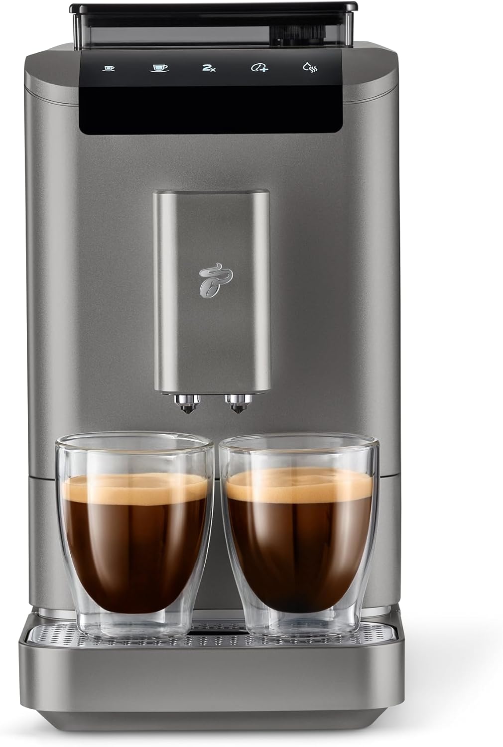 Tchibo Macchina da caffè automatica Esperto2 Caffè con funzione 2 tazze per Caffè Crema ed Espresso, Nero Granito - INCLUSO set di prova caffè GRATUITO