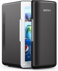 AstroAI 2 in 1 Mini Kühlschrank, 6 Liter Fridge / 8 Dosen mit Kühl- und Heizfunktion, 12V / 220V Steckdose für Autos, Büros und Schlafsle, Schwarz