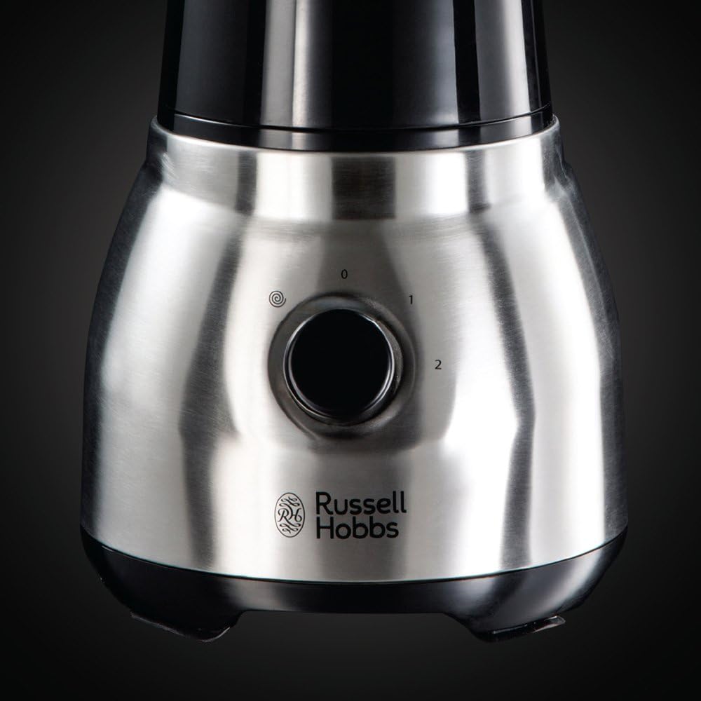 Russell Hobbs Standmixer 2-in-1 [1,5l Glasbehlter Mixer & 0,6l Mini Smoothie Maker -To-Go-Trinkflasche inkl. Deckel] Spülmaschinenfest, Impuls-/Ice-Crush Funktion, Becher BPA frei, Edelstahl 23821-56