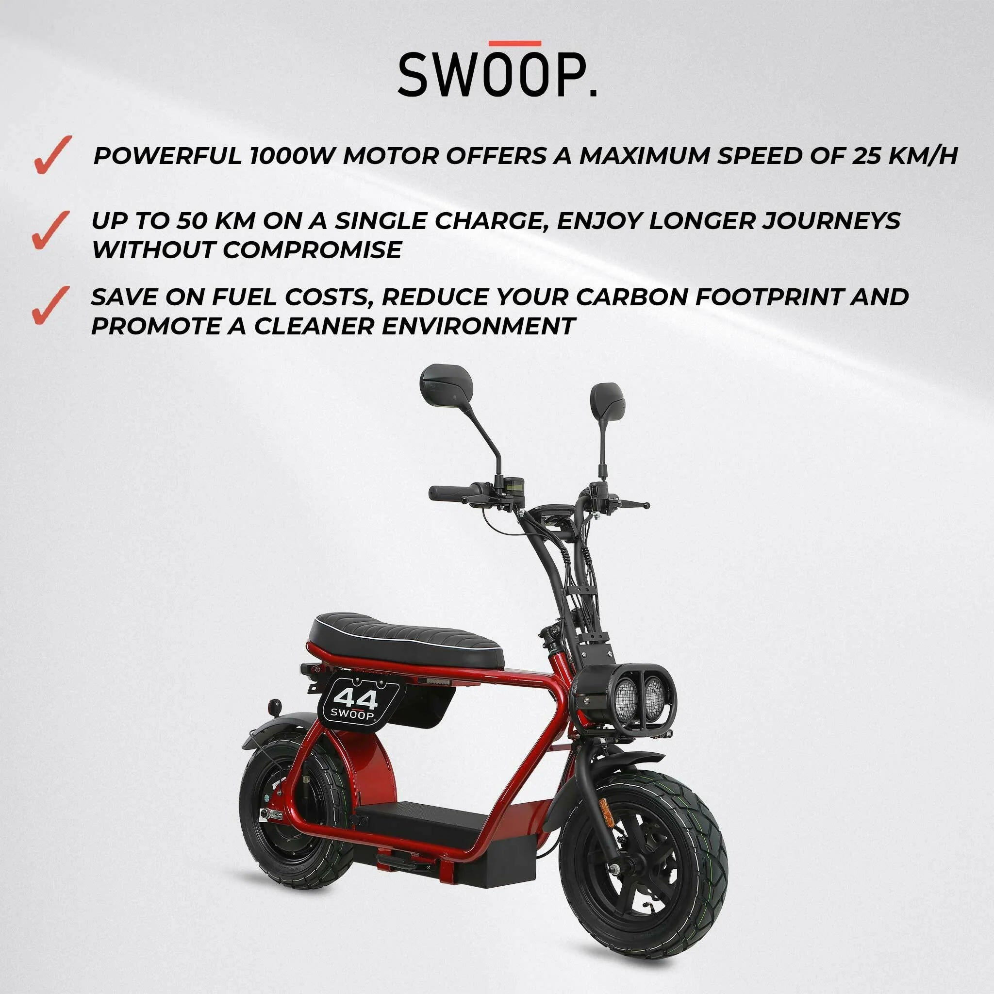 Swoop Monopattino Elettrico 1000W Rosso