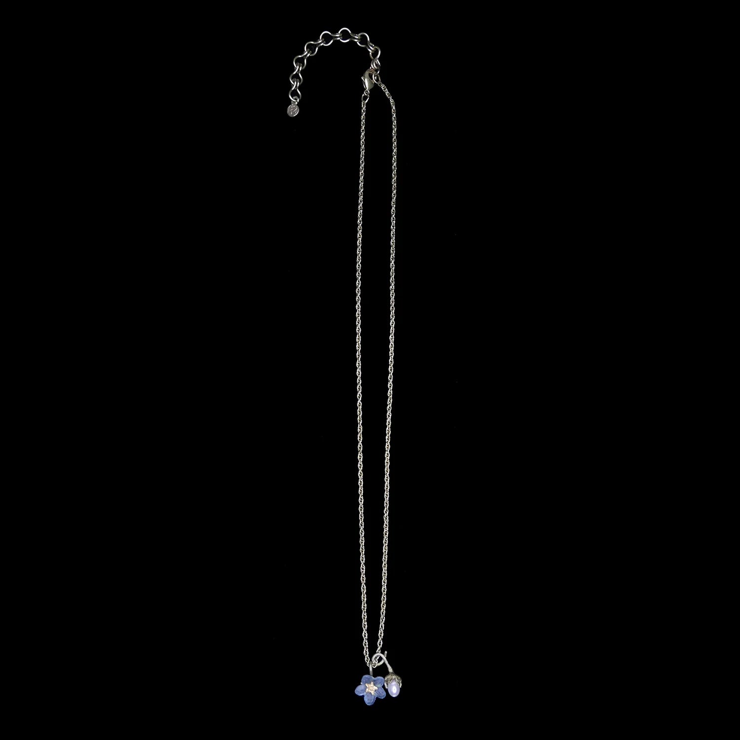 Vergissmeinnicht Kette mit Anhnger - Blume und Perle
