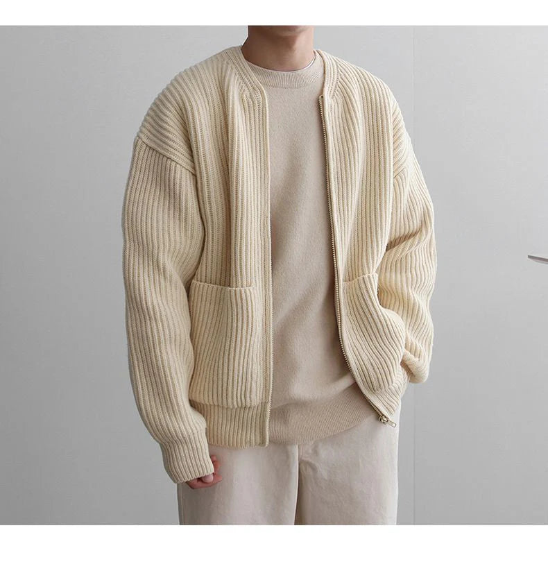 Herrenstrickjacke mit Reiverschluss