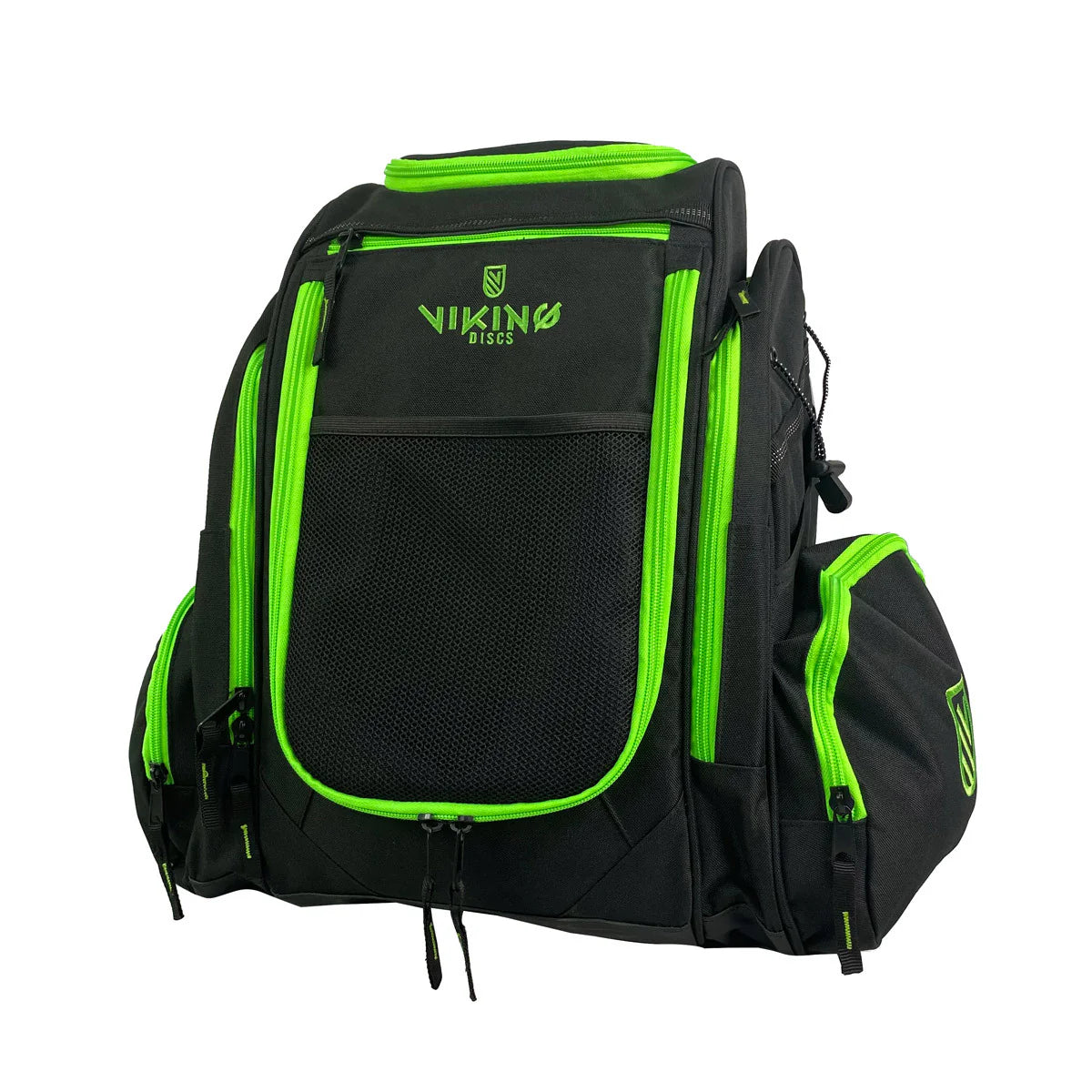 Viking Discs Rucksack Pro, zaino da disc golf, nero/lime