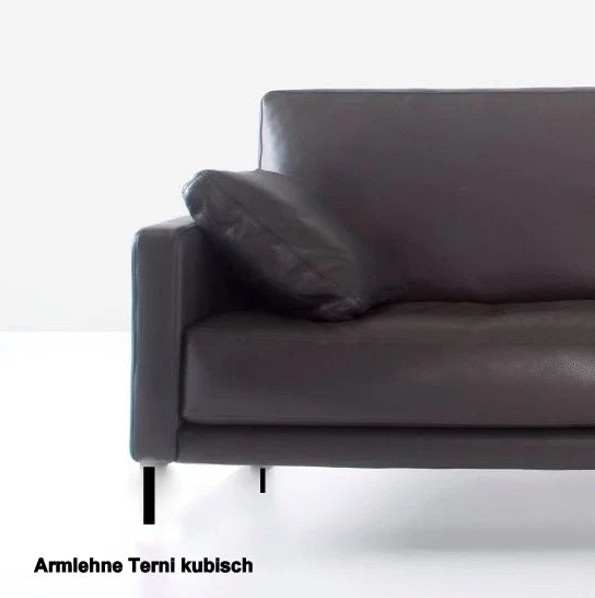 Violetta Sitzkomfort kubisches Sofa Terni, 176 oder 206 cm, Leder oder Stoff