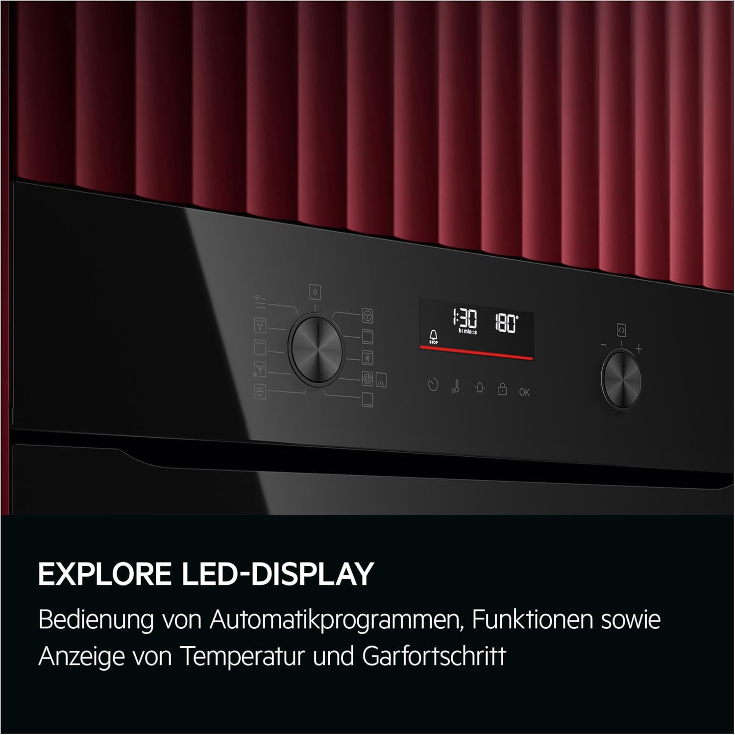 AEG Forno da incasso – Serie 5 AirFry: Risultati di cottura uniformi su 3 livelli – Pulizia Pirolitica – 25 Programmi automatici – Display touch LED – Riscaldamento rapido – Nero – BPE53516AB