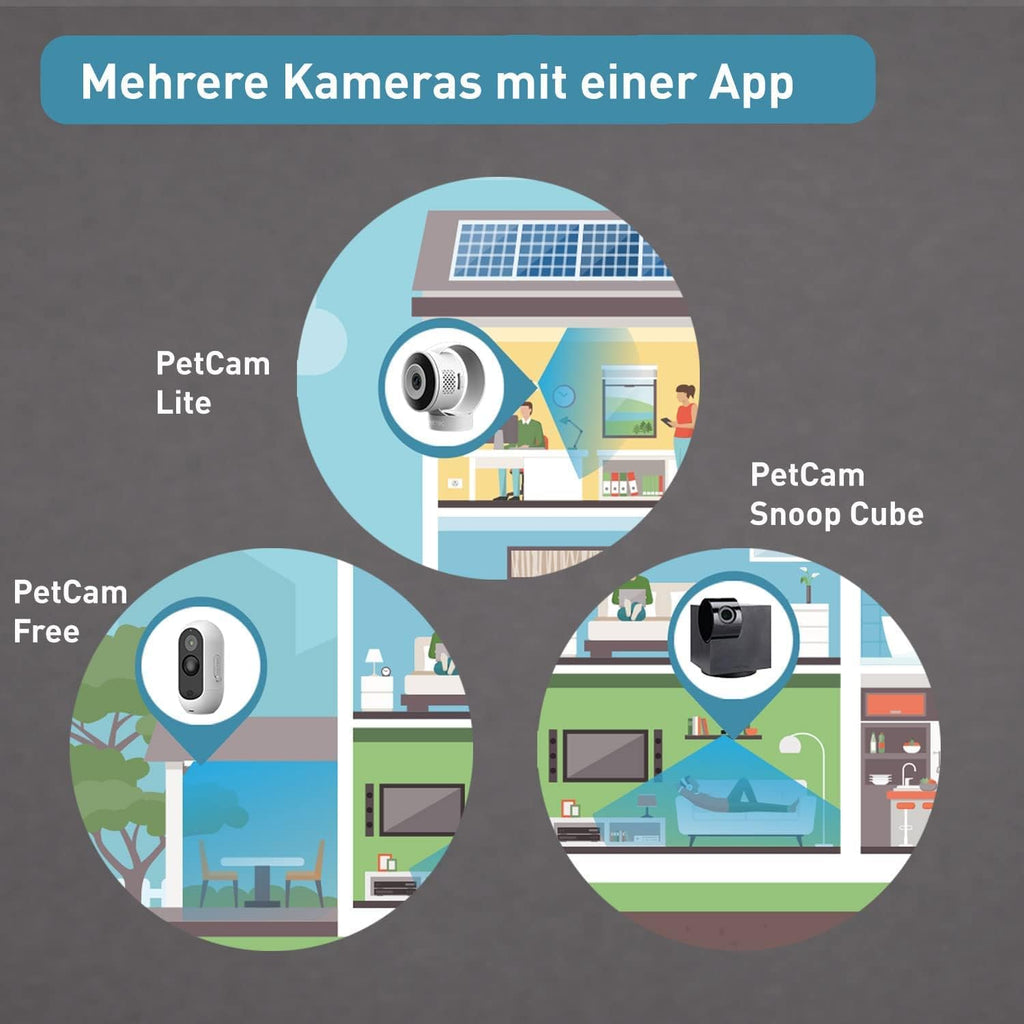 PetTec – Pet Cam Buddy Haustierkamera Futterautomat 8L für Katzen- & Hunde-Trockenfutter – Automatischer Futterspender mit WLAN & App-Steuerung -Inkl. 2-Wege-Audio, Bellerkennung & Nachtsicht