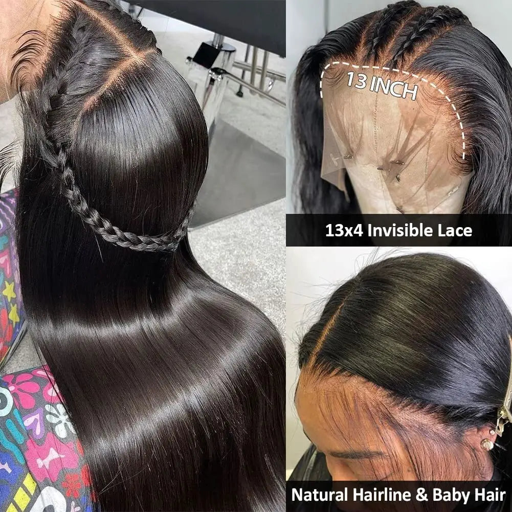 Natürliche Schnheit - Echthaar Lace Front Perücken mit transparenter Spitze