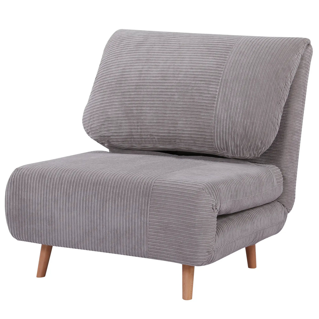 HOMCOM Poltrona Letto Divano Letto 2 in 1 Schienale Regolabile Grigio Chiaro
