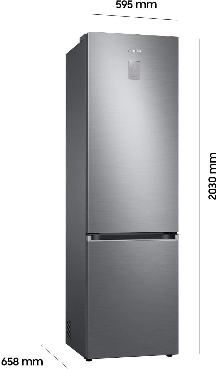 Samsung RL38A776ASR/EG Bespoke Frigorifero Combinato, 203 cm, 387 ℓ, 35 dB(A), Tecnologia Space Max, Twin Cooling+, Cool Select+, Metal Cooling, No Frost+, Look Acciaio Inox
