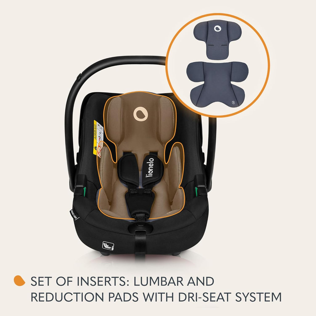 LIONELO ASTRID i-Size SET Seggiolino Auto con Base 40-87 cm Ovetto ISOFIX, Cinture a 3 Punti, Protezione Laterale, Riduttore Dri-Seat, i-Size R129