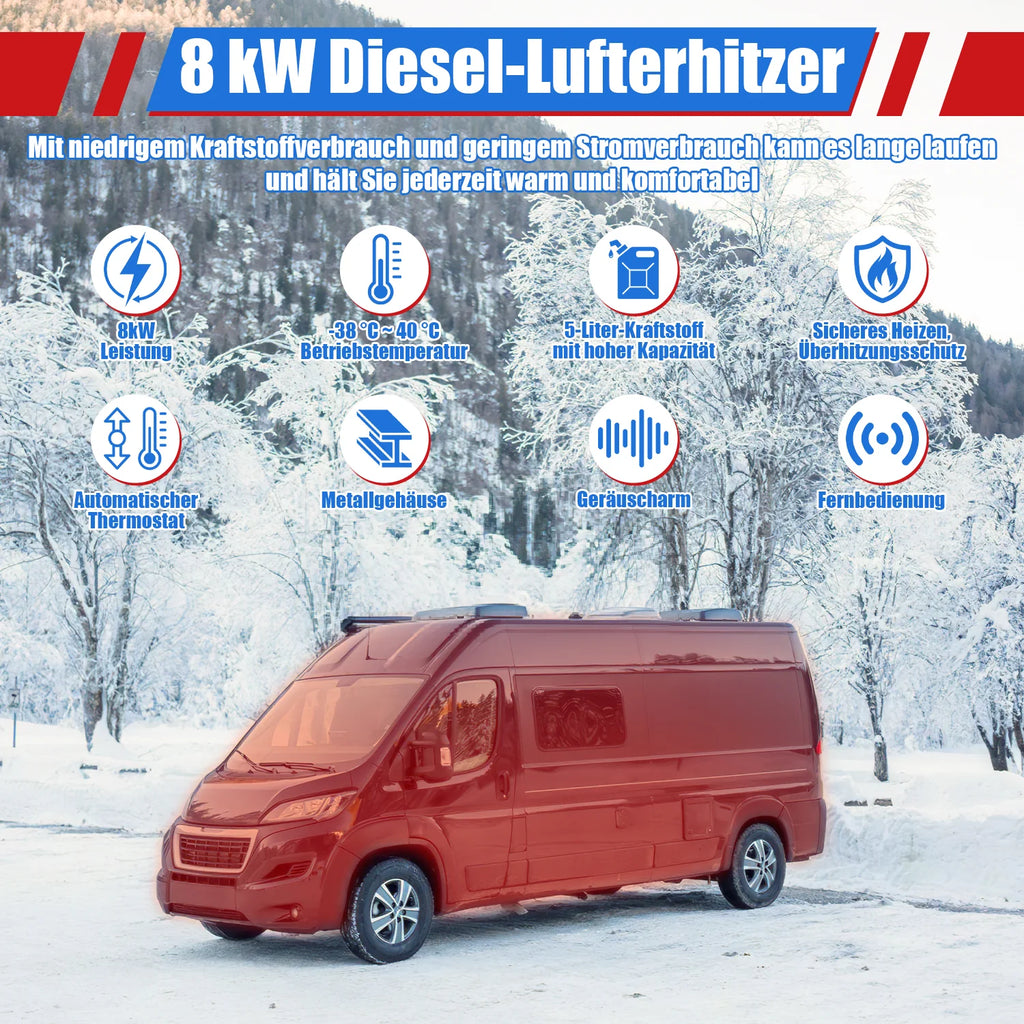 Riscaldatore da parcheggio diesel Sonnewelt 8KW 12V LCD APP