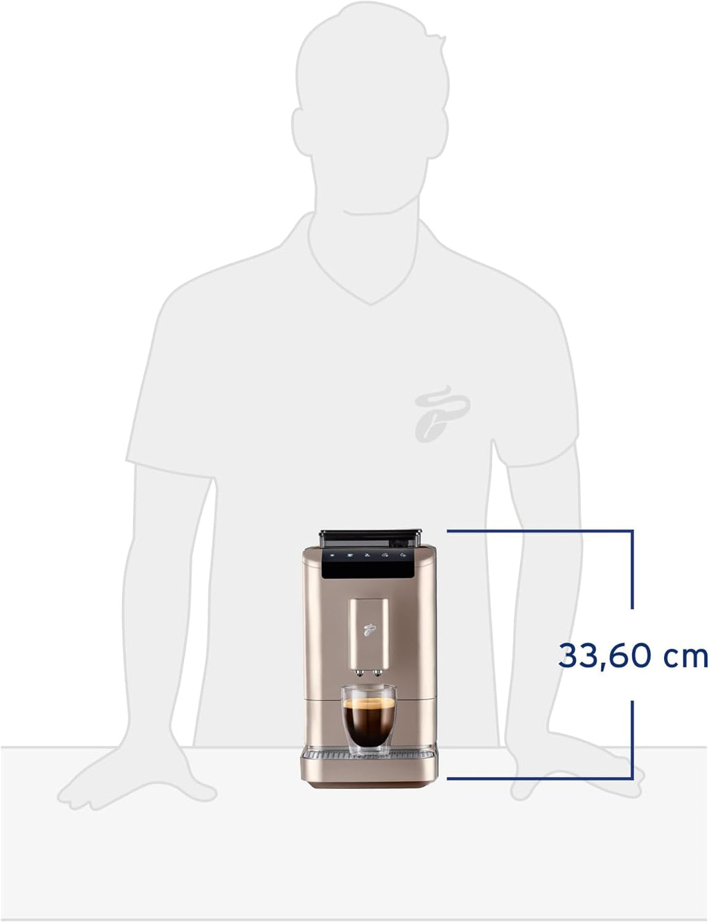 Tchibo Macchina da caffè automatica Esperto2 Caffè con funzione 2 tazze per Caffè Crema ed Espresso, Nero Granito - INCLUSO set di prova caffè GRATUITO
