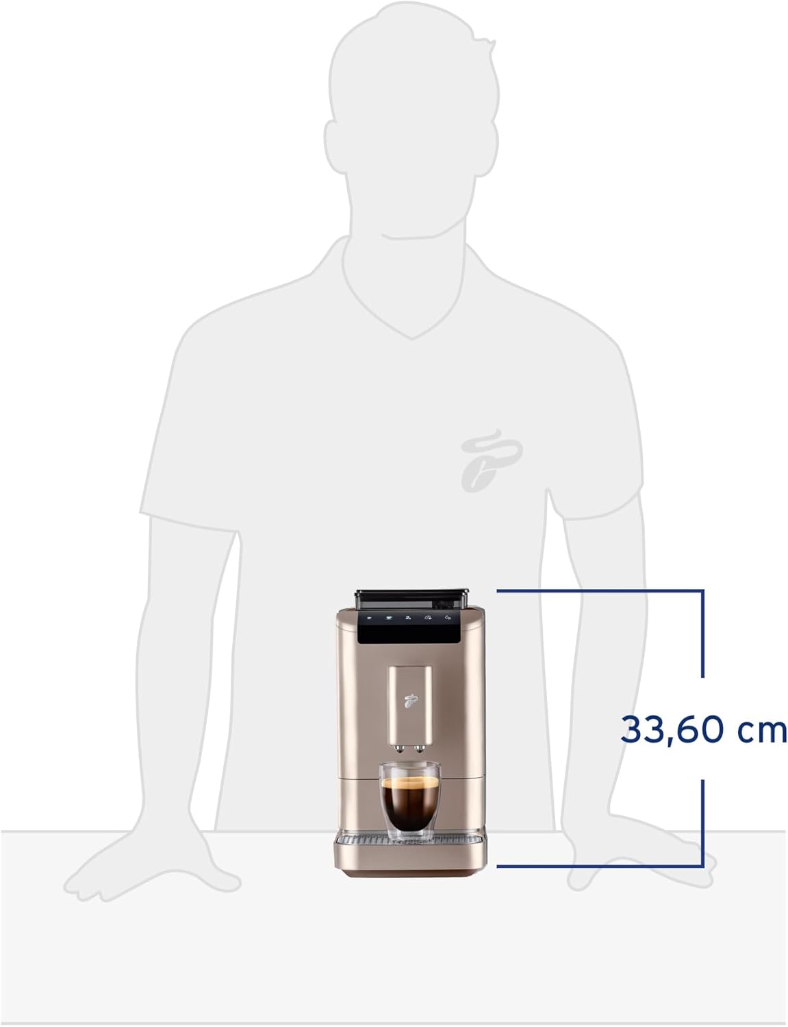 Tchibo Macchina da caffè automatica Esperto2 Caffè con funzione 2 tazze per Caffè Crema ed Espresso, Nero Granito - INCLUSO set di prova caffè GRATUITO