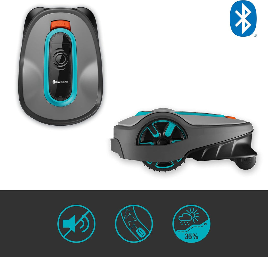 Gardena Rasaerba robotizzato SILENO minimo 500 m: tosaerba intelligente con connettività ottimale, programmabile con l'app Gardena Bluetooth, versione DE (15202-20)