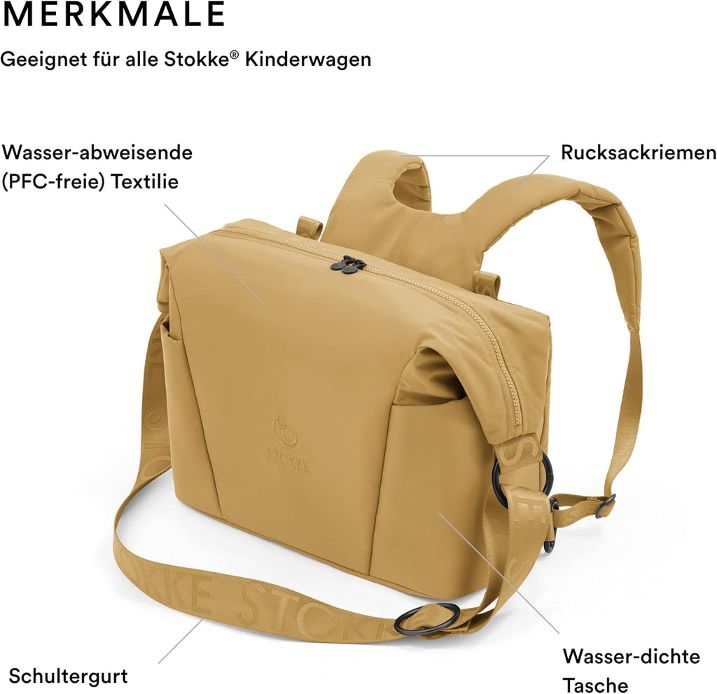 Stokke Xplory X Wickeltasche – Trageoption als Schultertasche oder Rucksack – Inklusive faltbarer Wickelunterlage & Beuteltasche – UPF 50+, wasserabweisend, leicht zu reinigen