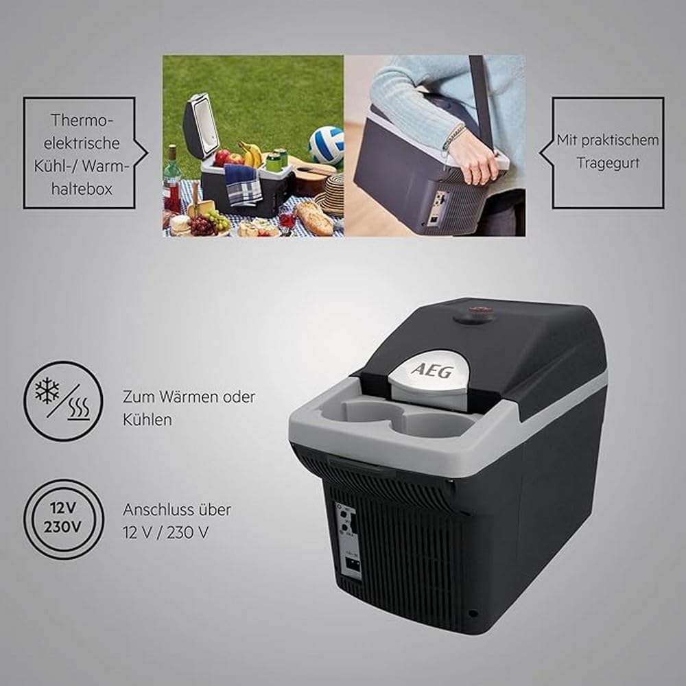 AEG Automotive Board-Bar BK 6 Frigo/Scaldavivande Termoelettrico 6 Litri, 12 Volt per Auto e Presa, Fissabile in Auto.