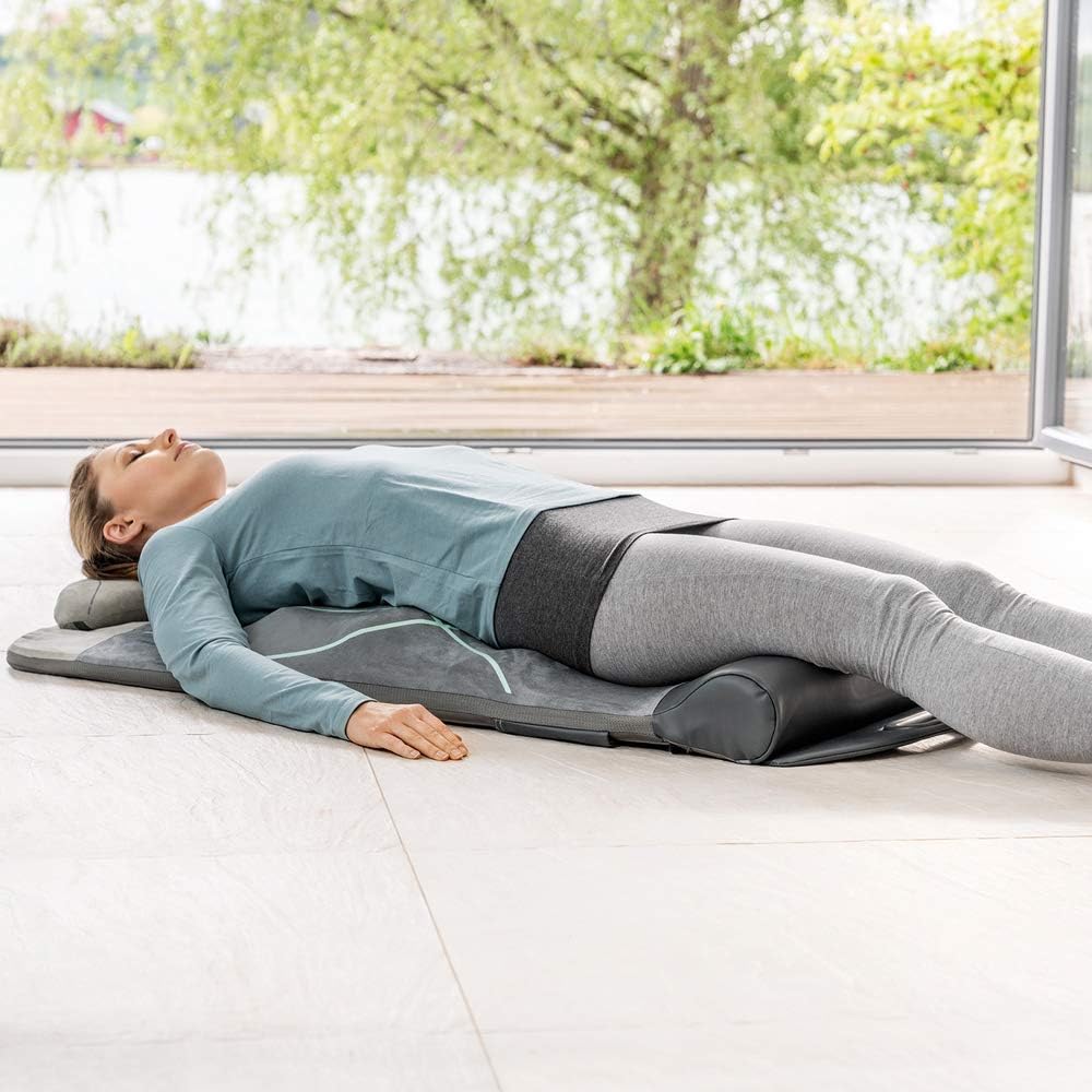 Beurer MG 280 Tappetino Yoga e Stretching, per Allungare i Muscoli e Rilassarsi, Tappetino Massaggiante per Collo, Spalle e Schiena, Pieghevole, 1 Pezzo (Confezione da 1), Grigio