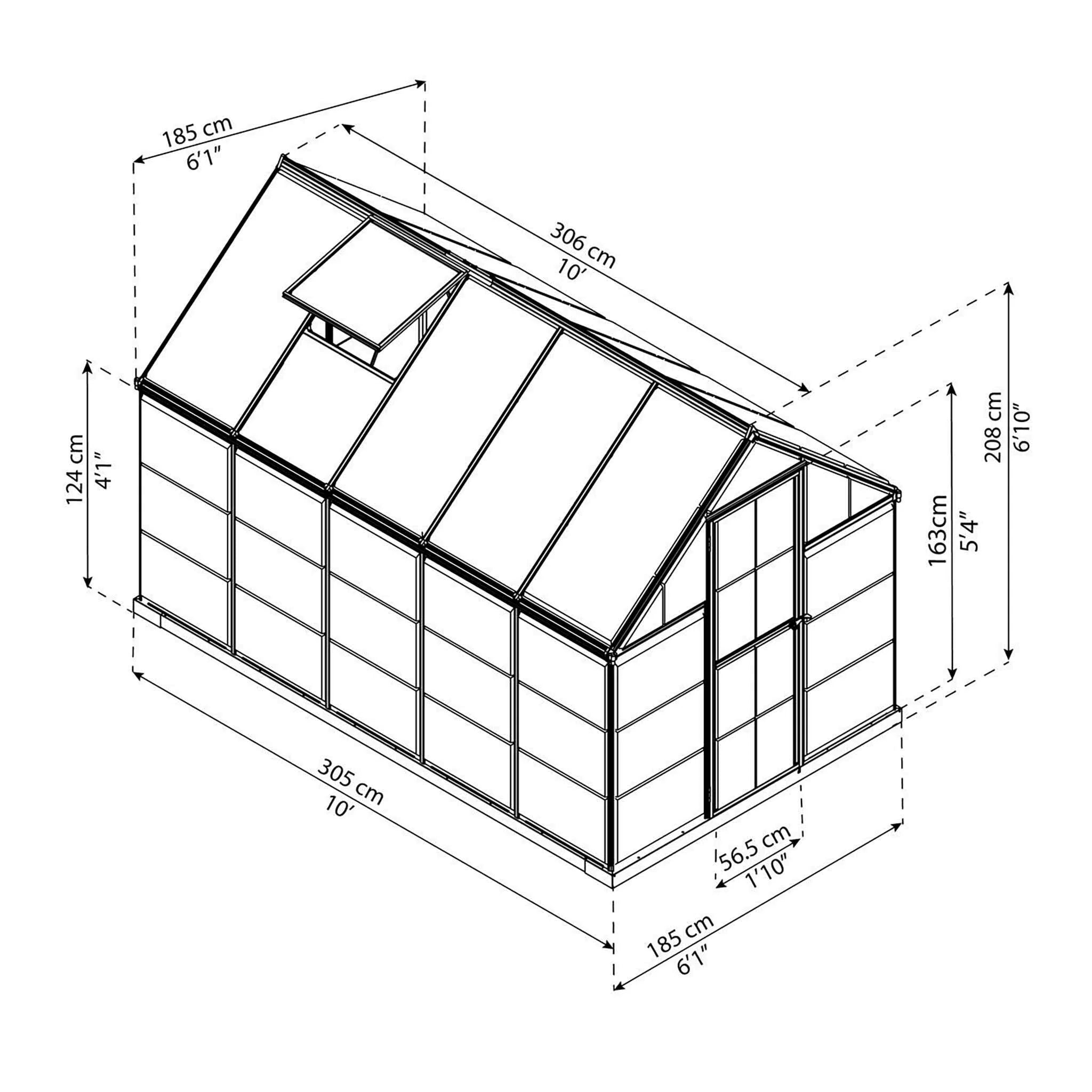 Serra Palram-Canopia Hybrid, 5,7m, 6x10, argento