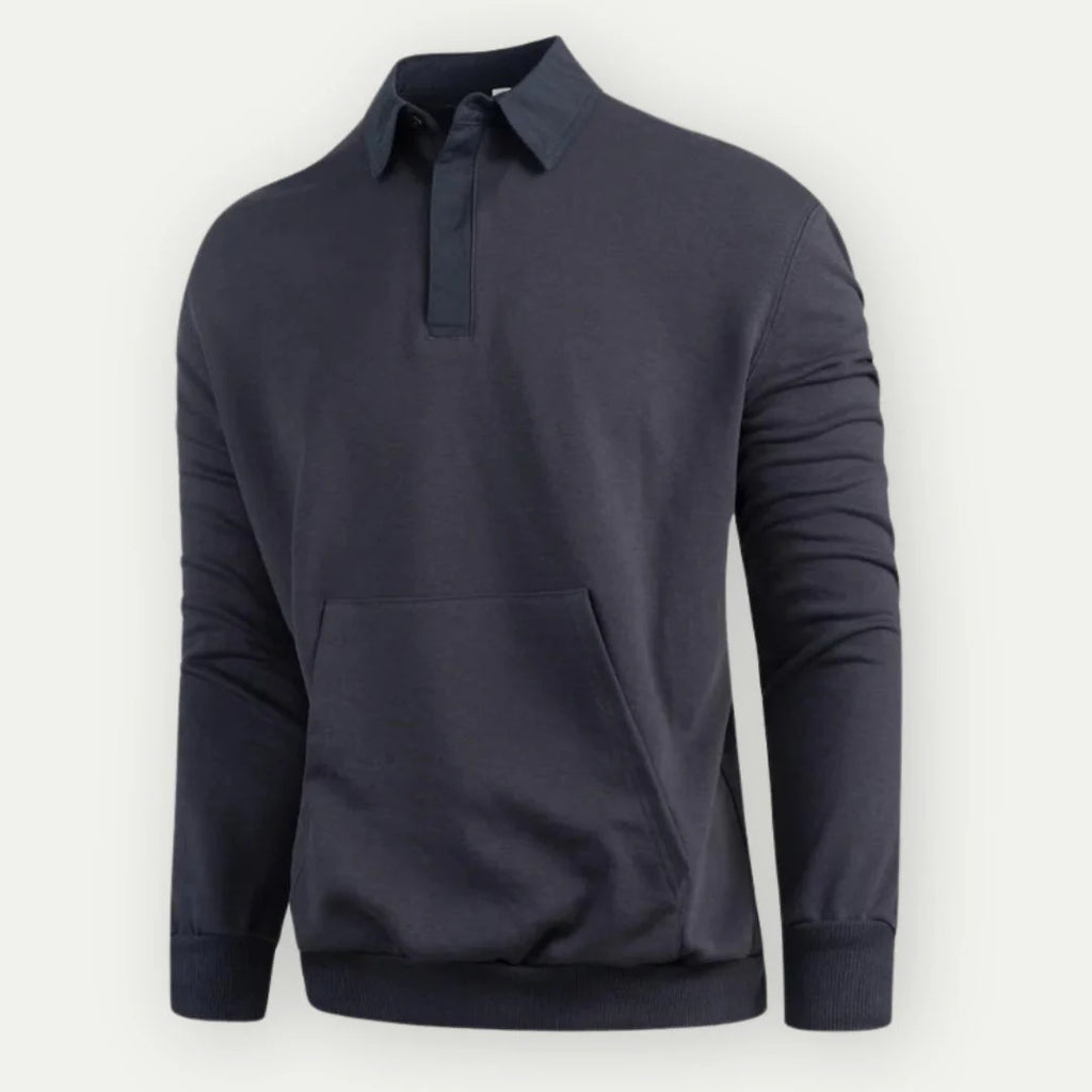 Felpa pullover classica da uomo con colletto
