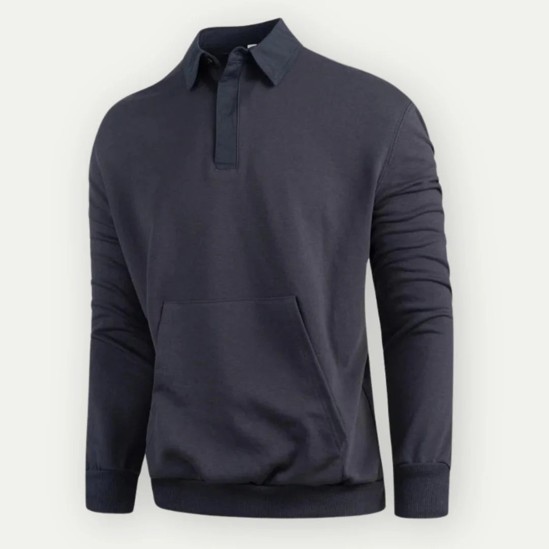 Felpa pullover classica da uomo con colletto