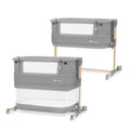 Kinderkraft NESTE GROW Lettino 3 in 1, Lettino da affiancare, Lettino da neonato dalla nascita fino a 2 anni, con materasso, borsa per il trasporto, ruote, regolazione dell'altezza a 5 livelli, angolo del materasso regolabile, Beige