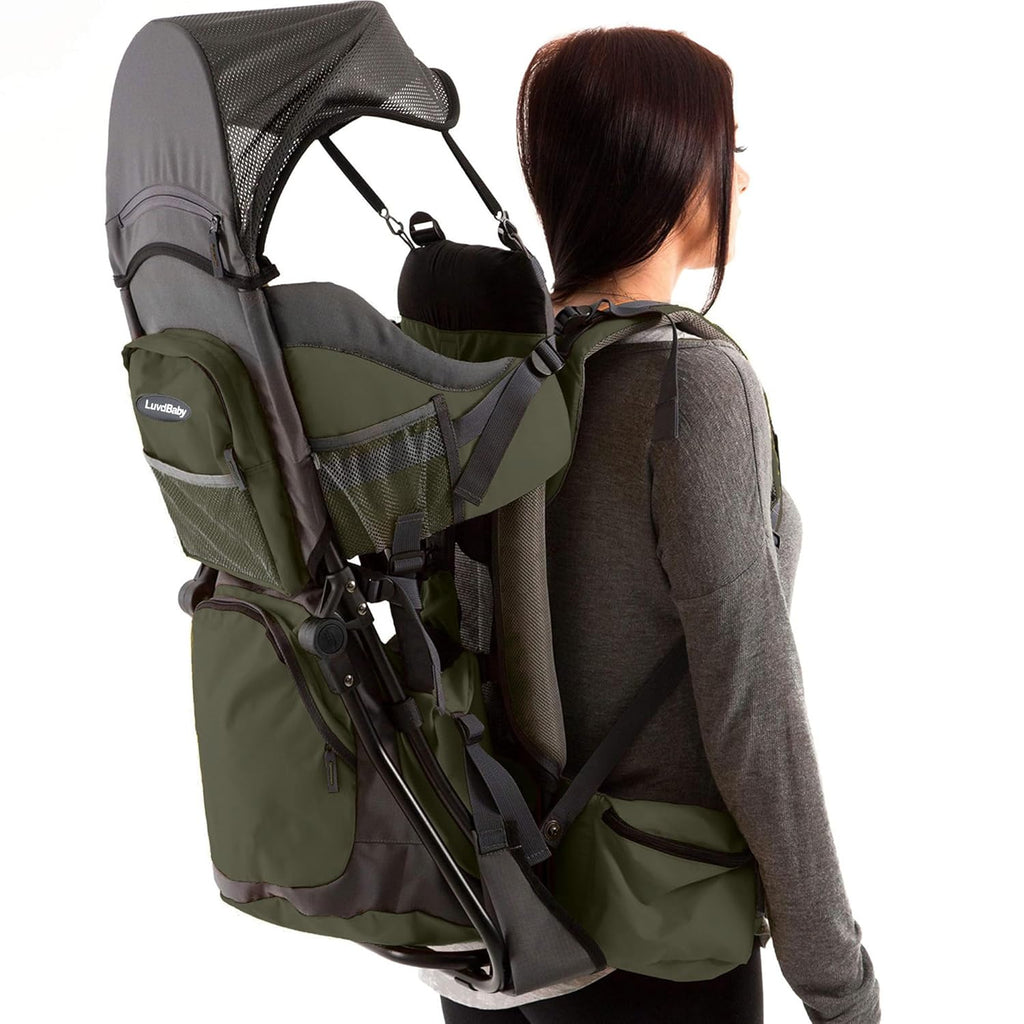 Luvdbaby Marsupio porta bebè fino a 18 kg - Marsupio ergonomico per bambini - Marsupio premium per bambini - Marsupio per bambini - Marsupio per neonati con schienale - Zaino con seggiolino per bambini