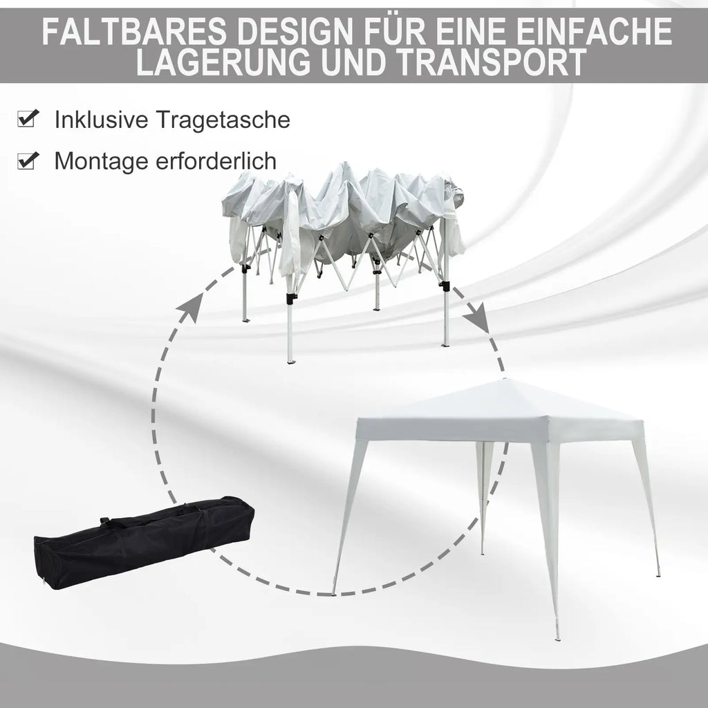 Outsunny Gazebo Pieghevole per Feste Protezione UV Pieghevole Bianco